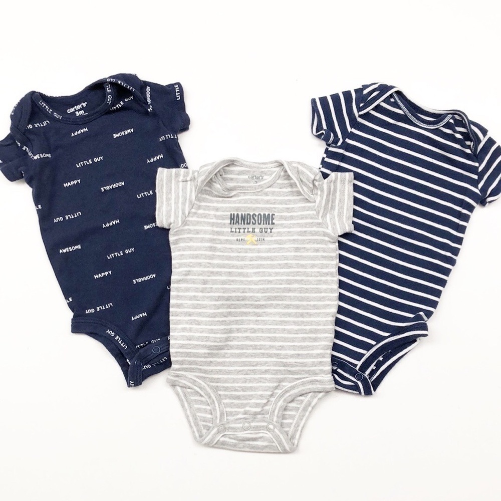 Carter's 3 pack striped/printed baby bodysuits